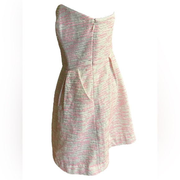Anthropologie Moulinette Speer’s Pink Tweed Convertible Strapless Dress Size 6 - Picture 2 of 11